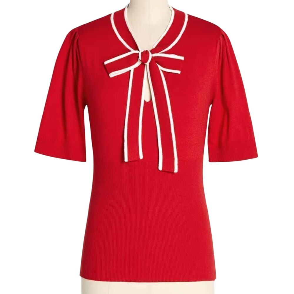 MODCLOTH 'Bow' Thyself Tie-Neck Knit Top Size 4X New with Tag